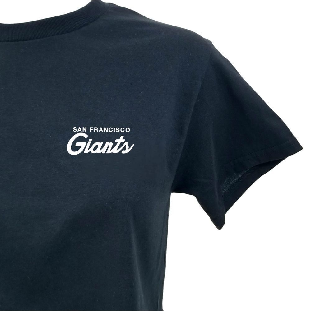 SAN FRANCISCO GIANTS Double Script Retro Logo MLB Cropped Crop Top Baseball Tee - Picture 4 of 6